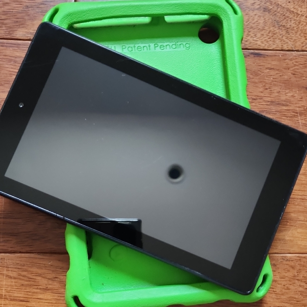 Amazon Green and Black Tablet with Protective Case